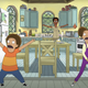 The kids (and parent) of Central Park sing it out in their kitchen.